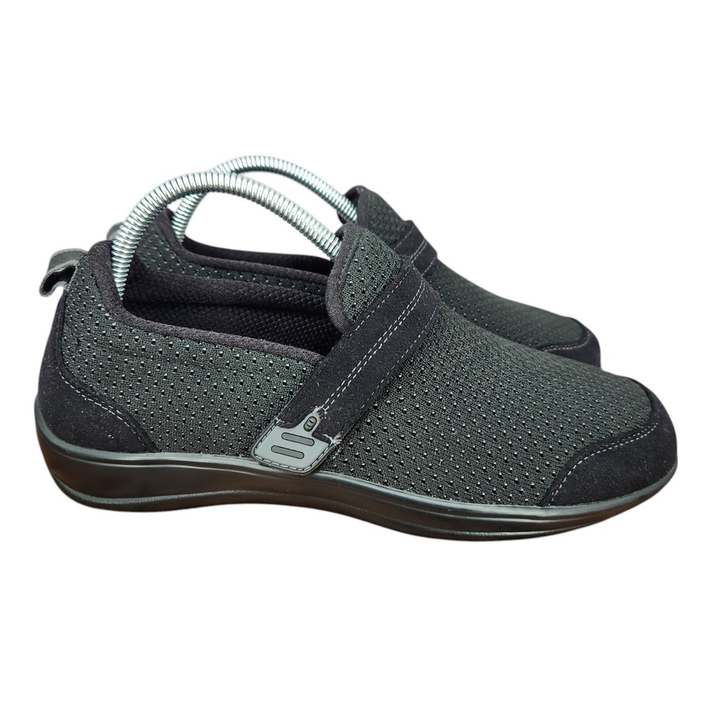 Orthofeet Comfortable Women's Grey/black Slip-On Casual Loafers—Size 8.5